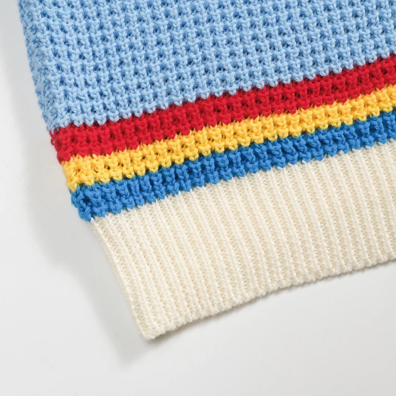 Men's blue preppy V-neck knitted polo shirt - Image 6