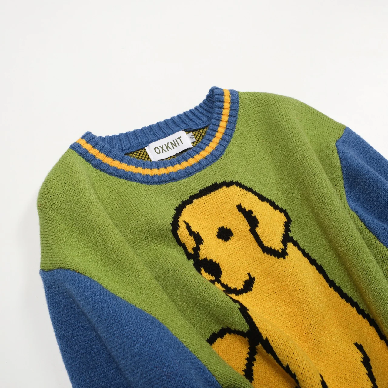 Men's blue puppy basketball jacquard vintage knitwear - Image 9