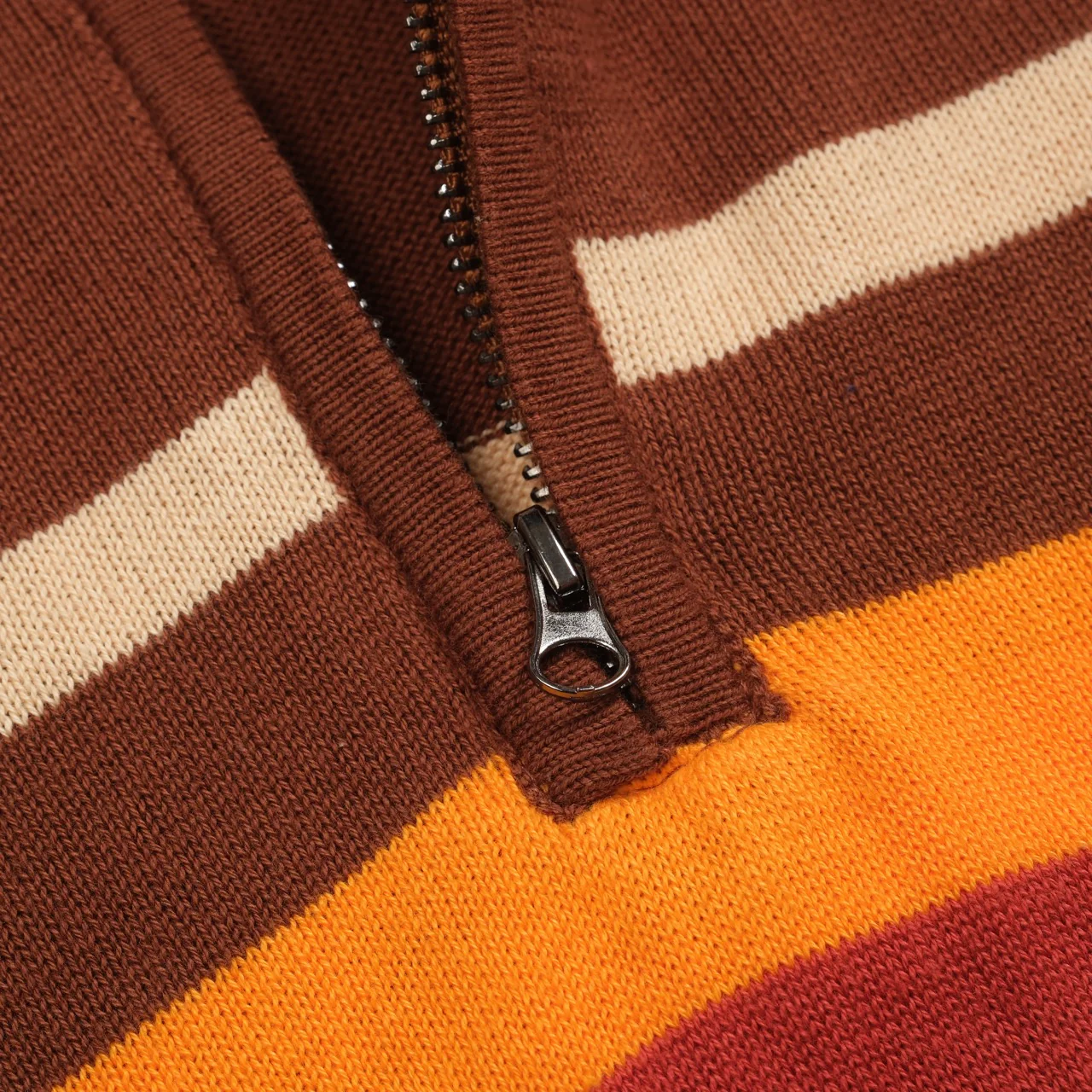 Mens brown 1960s striped polo knitwear - Image 2