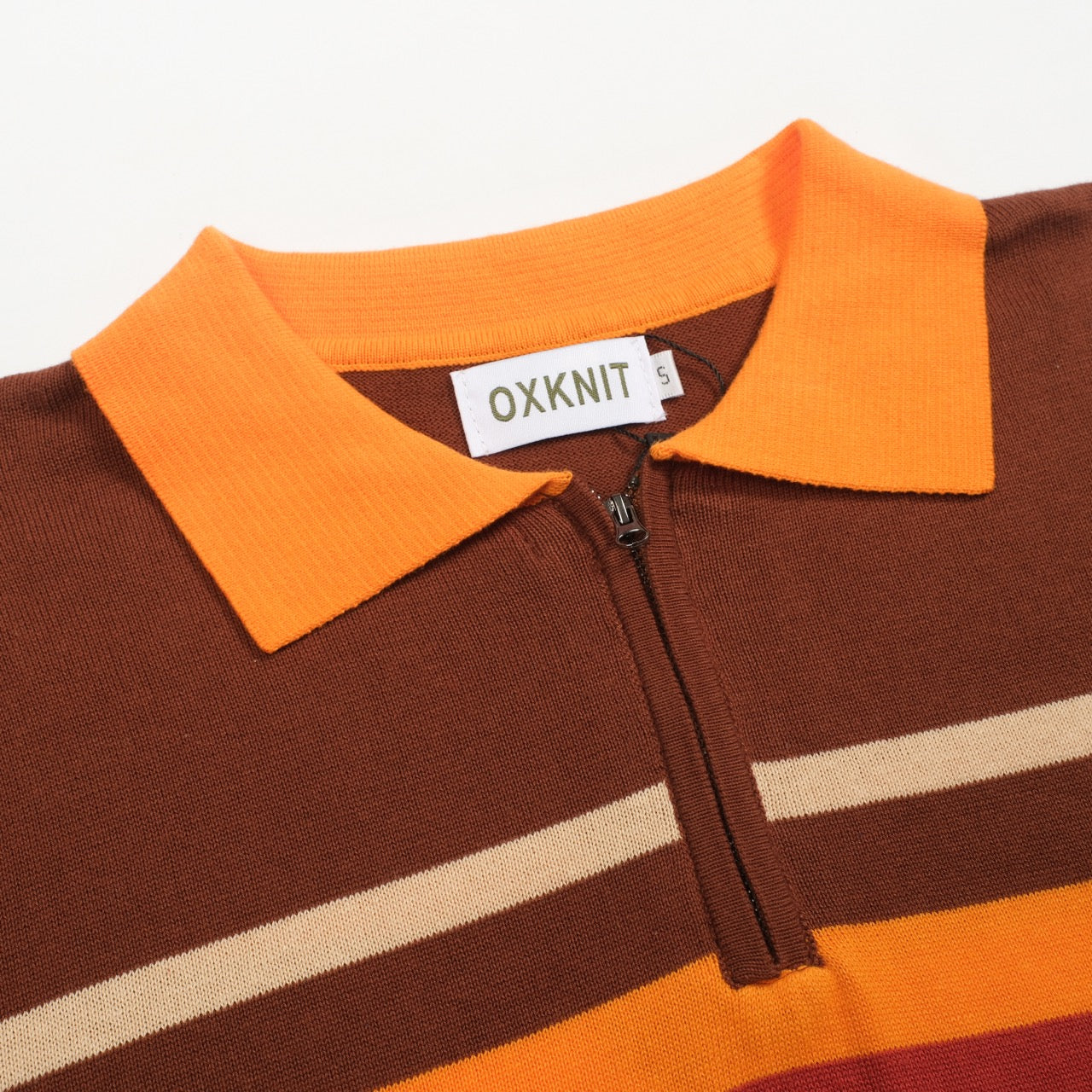 Mens brown 1960s striped polo knitwear - Image 4