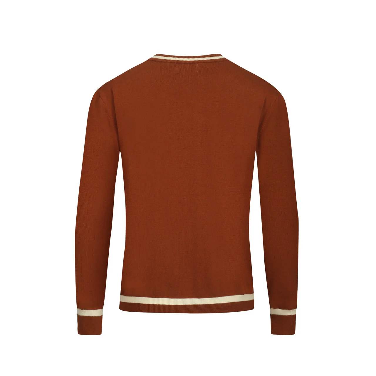 Men's brown French bulldog jacquard vintage knitwear - Image 3