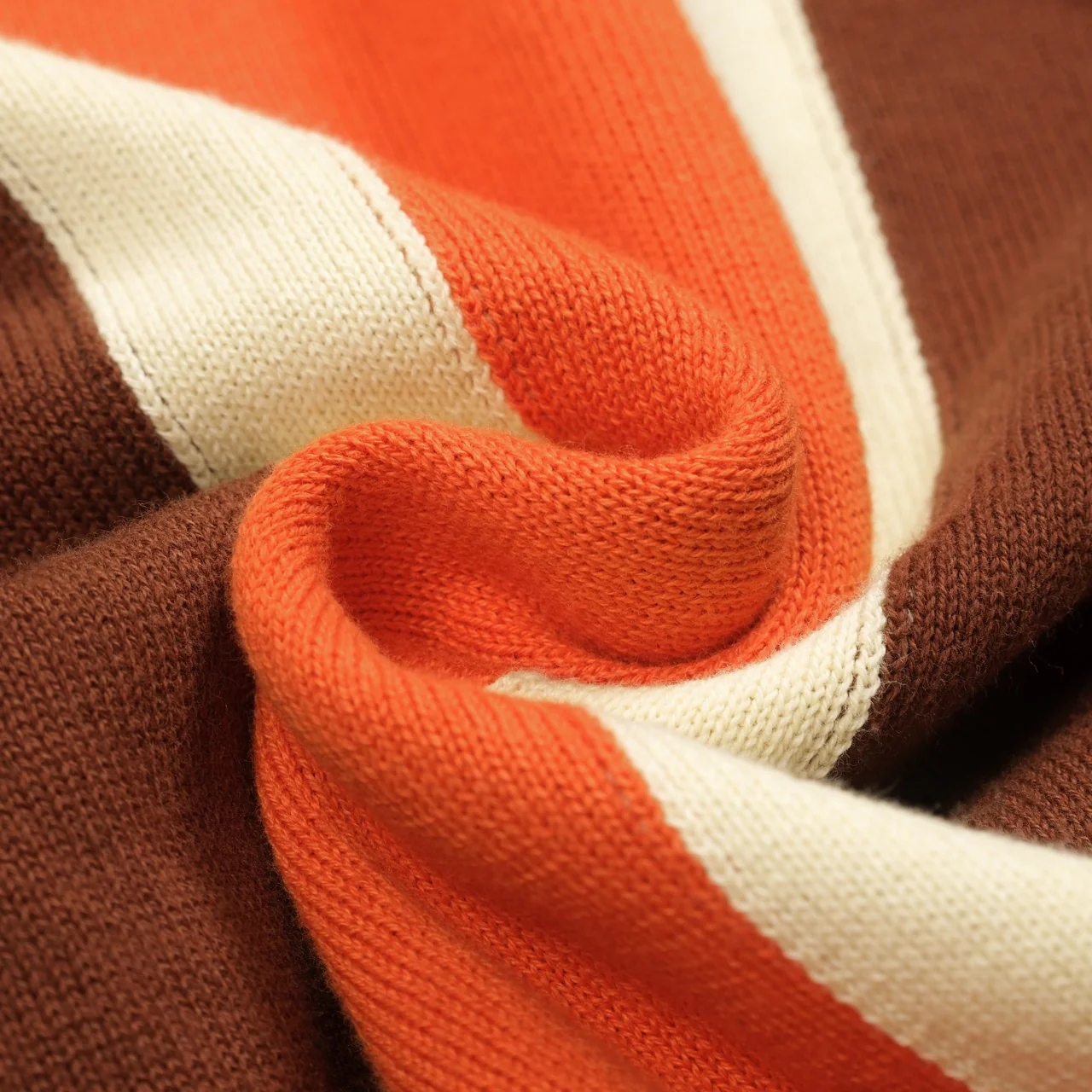 Men's brown striped vintage knitted zipper cardigan - Image 8