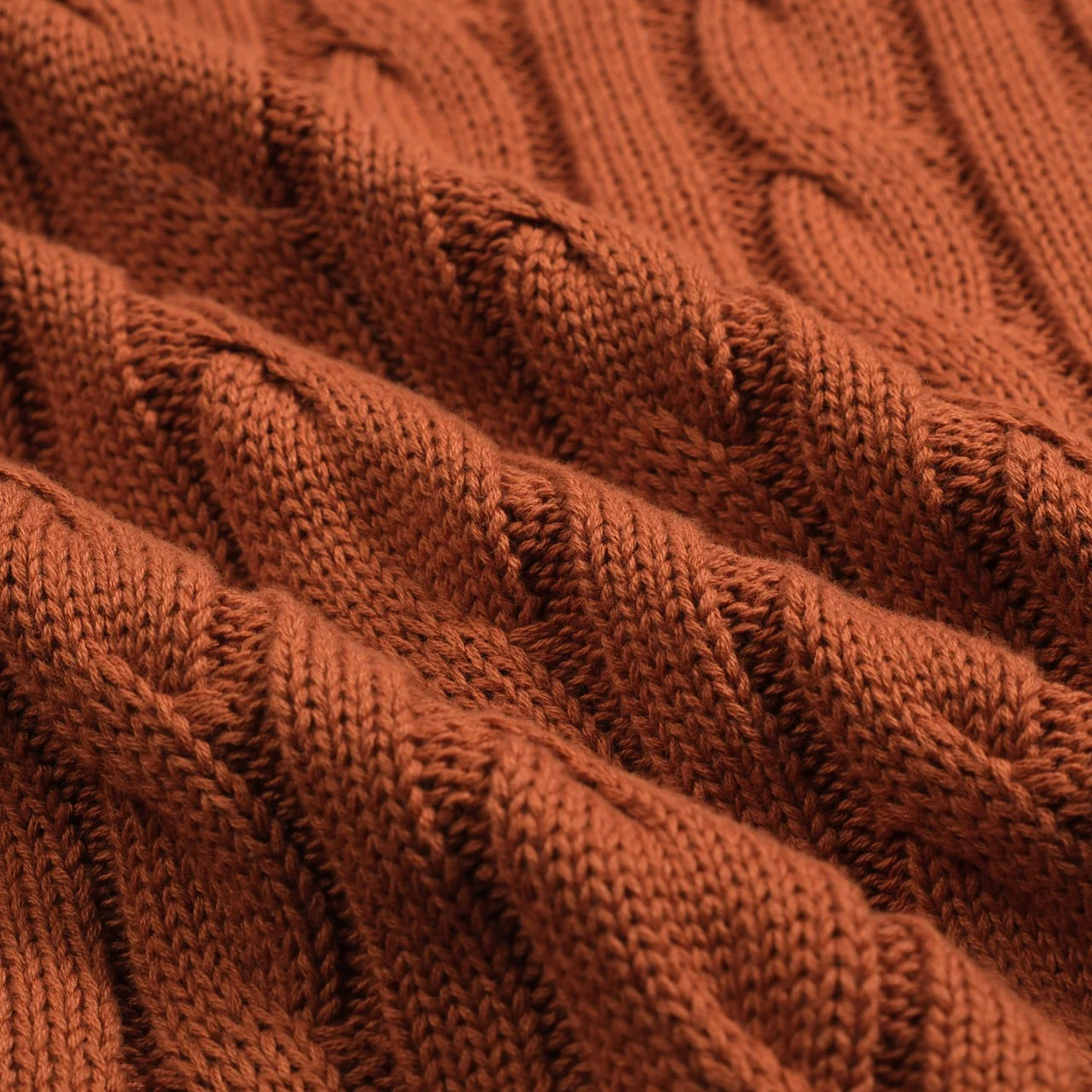 Men's brown twist knit zipper cardigan - Image 2