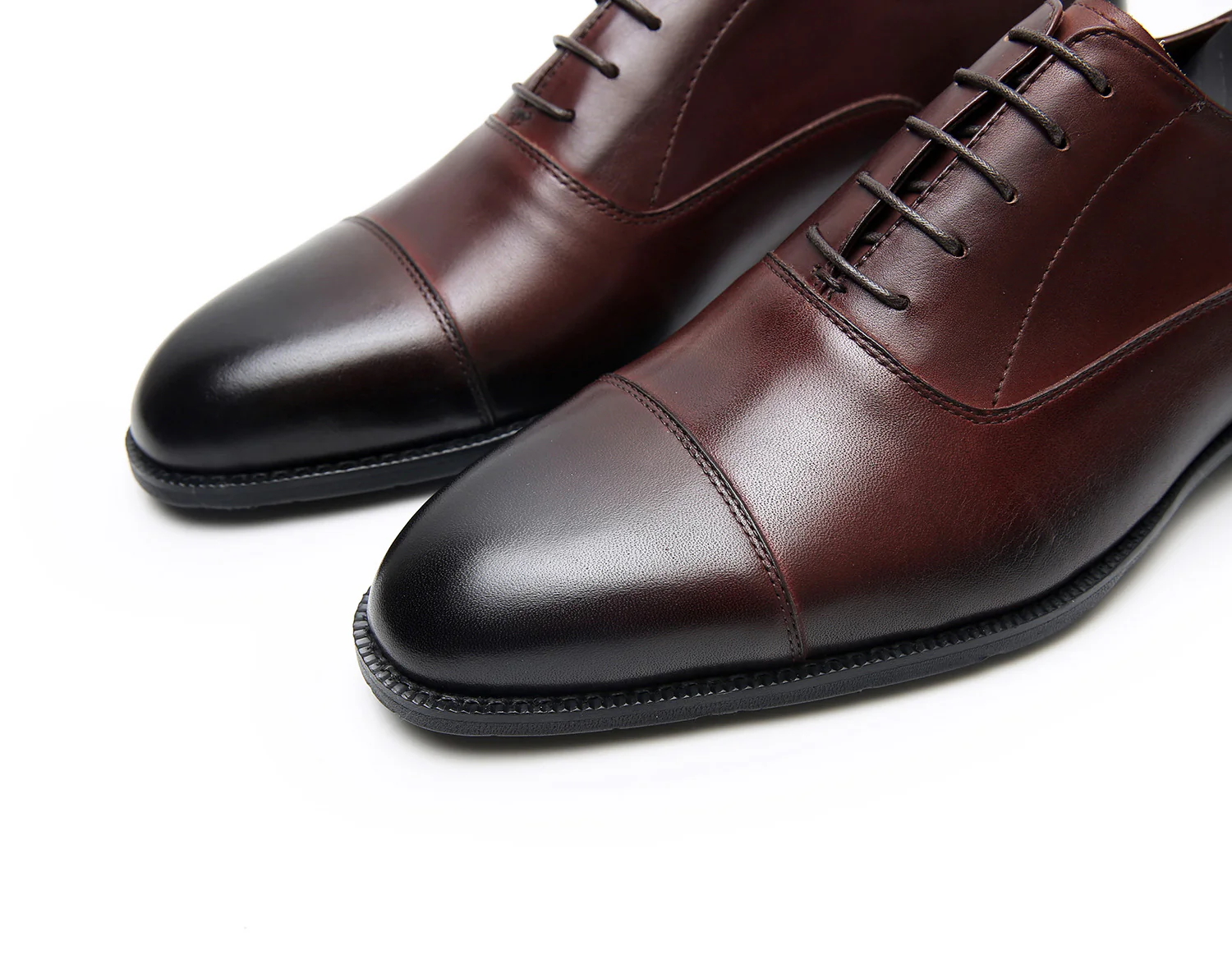 Men's business leather shoes leather shoes coffee brown pointed oxfords - Image 9