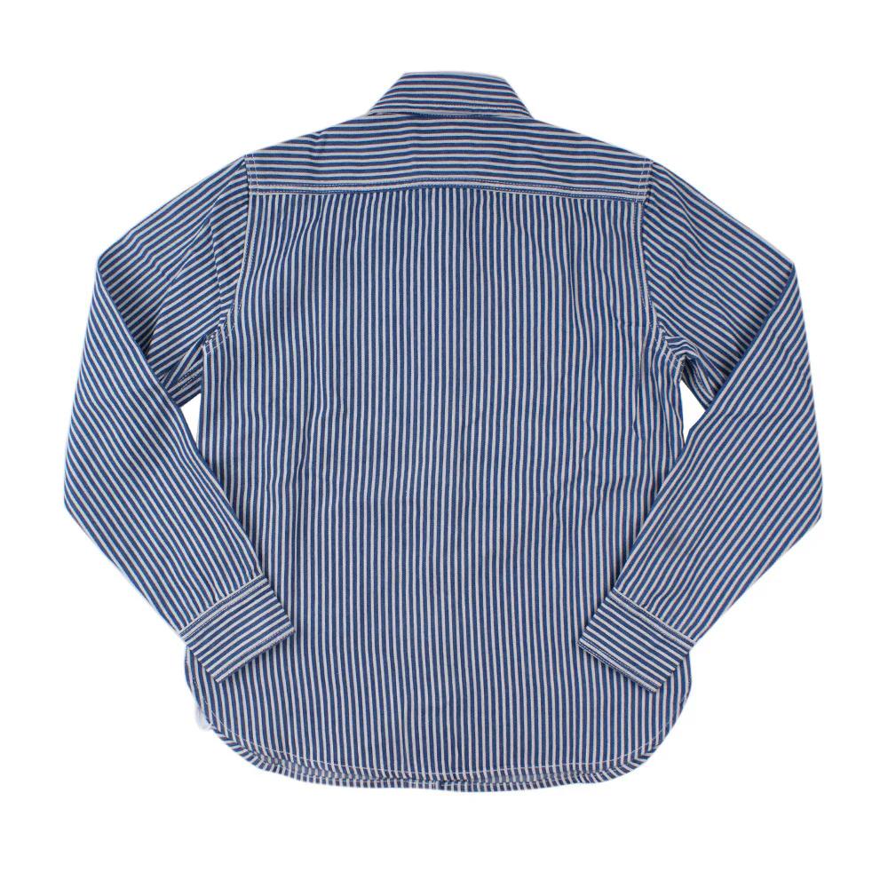 Men's casual vertical striped workwear long-sleeved shirt - Image 4