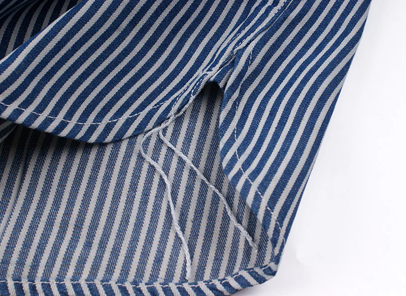 Men's casual vertical striped workwear long-sleeved shirt - Image 9