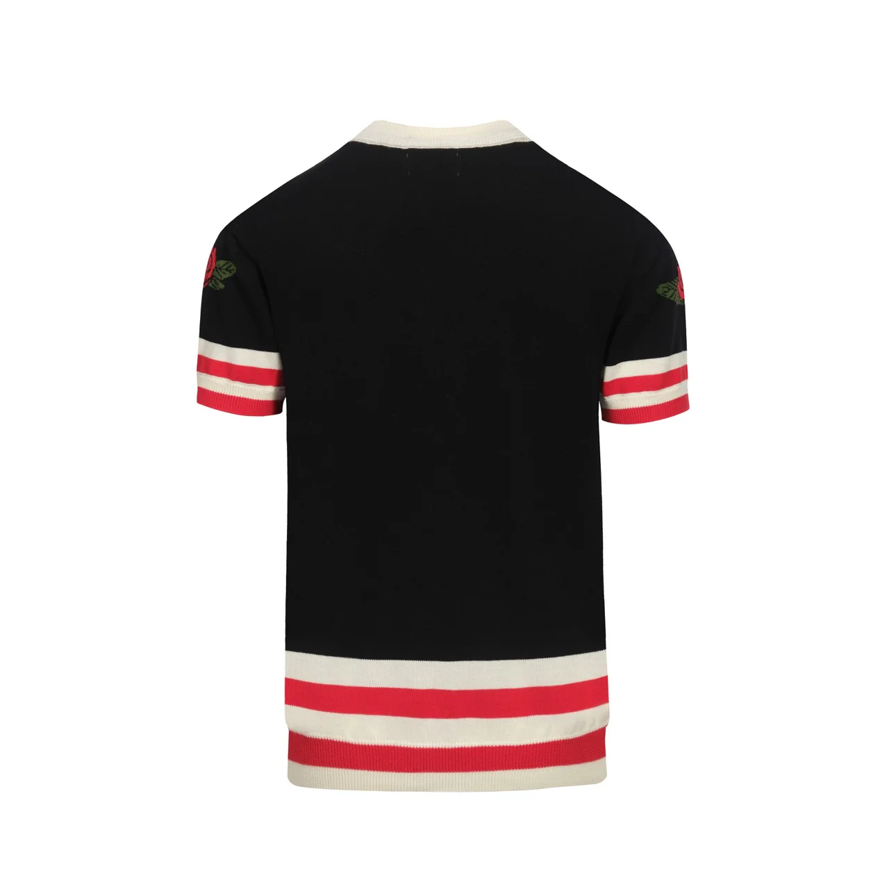 Men's Cat Flame jacquard Rose embroidered knit T-shirt - Image 3