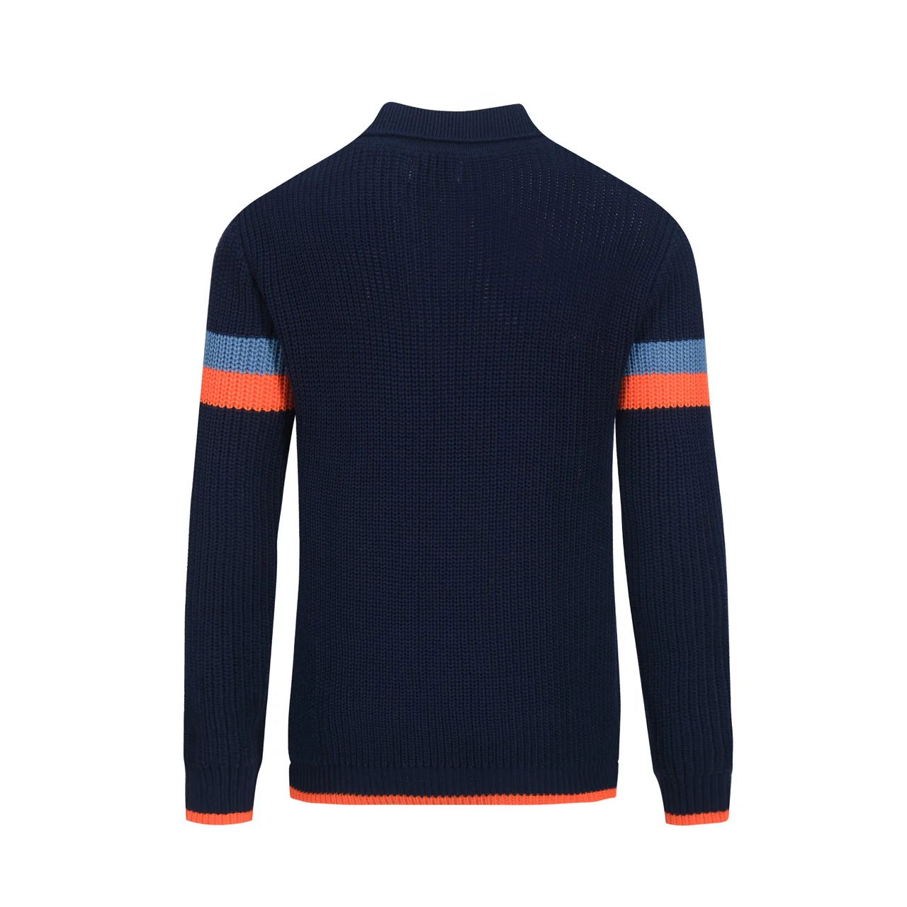 Men's dark blue casual retro V-neck knitwear - Image 3