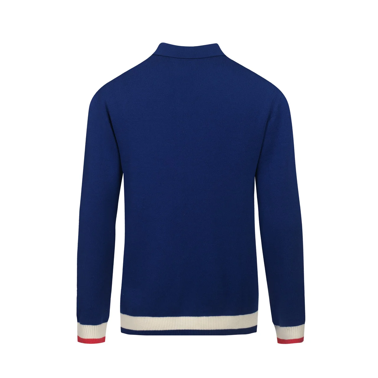 Men's dark blue classic retro-style jacquard cardigan - Image 3