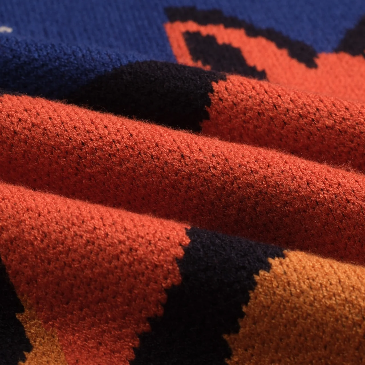 Men's dark blue fox jacquard vintage knitwear - Image 7