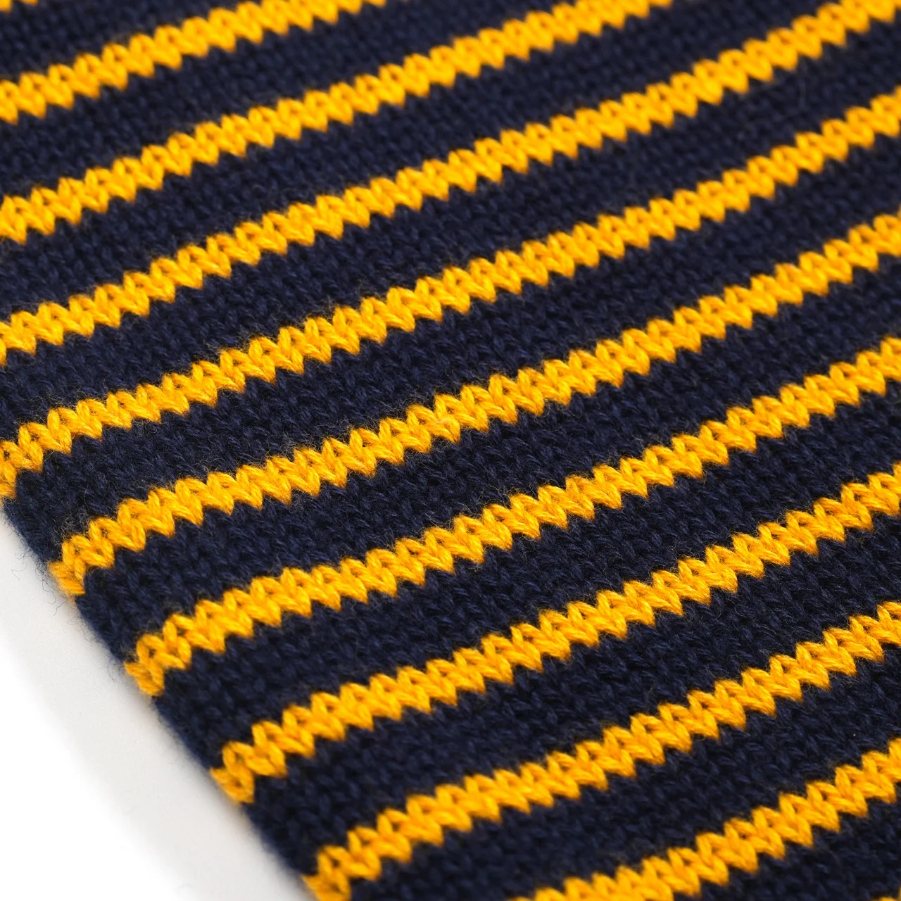 Men's dark blue striped retro knitted polo shirt - Image 6