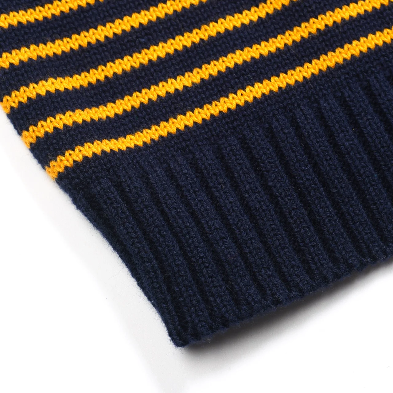 Men's dark blue striped retro knitted polo shirt - Image 7