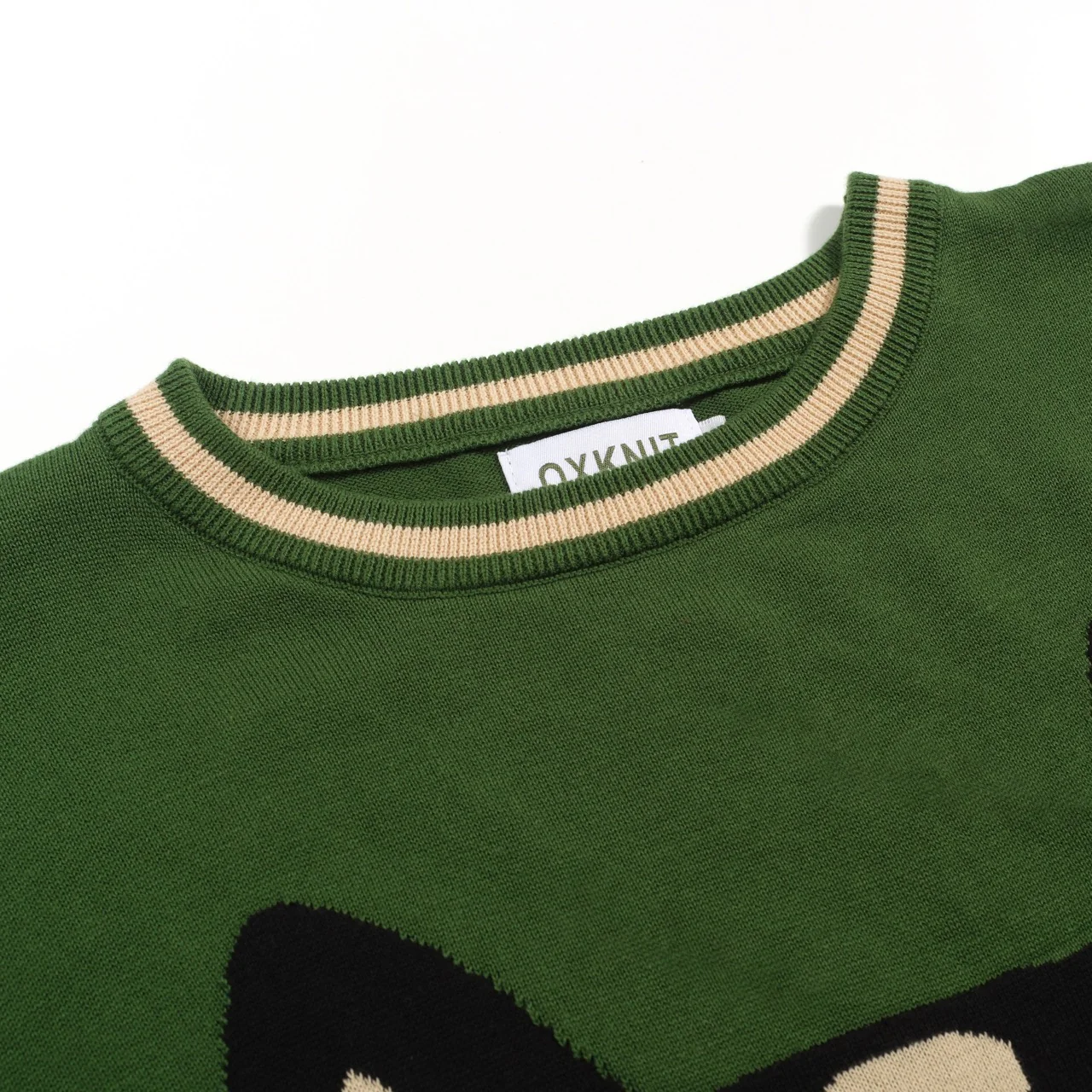Men's green French bulldog jacquard knitwear - Image 4