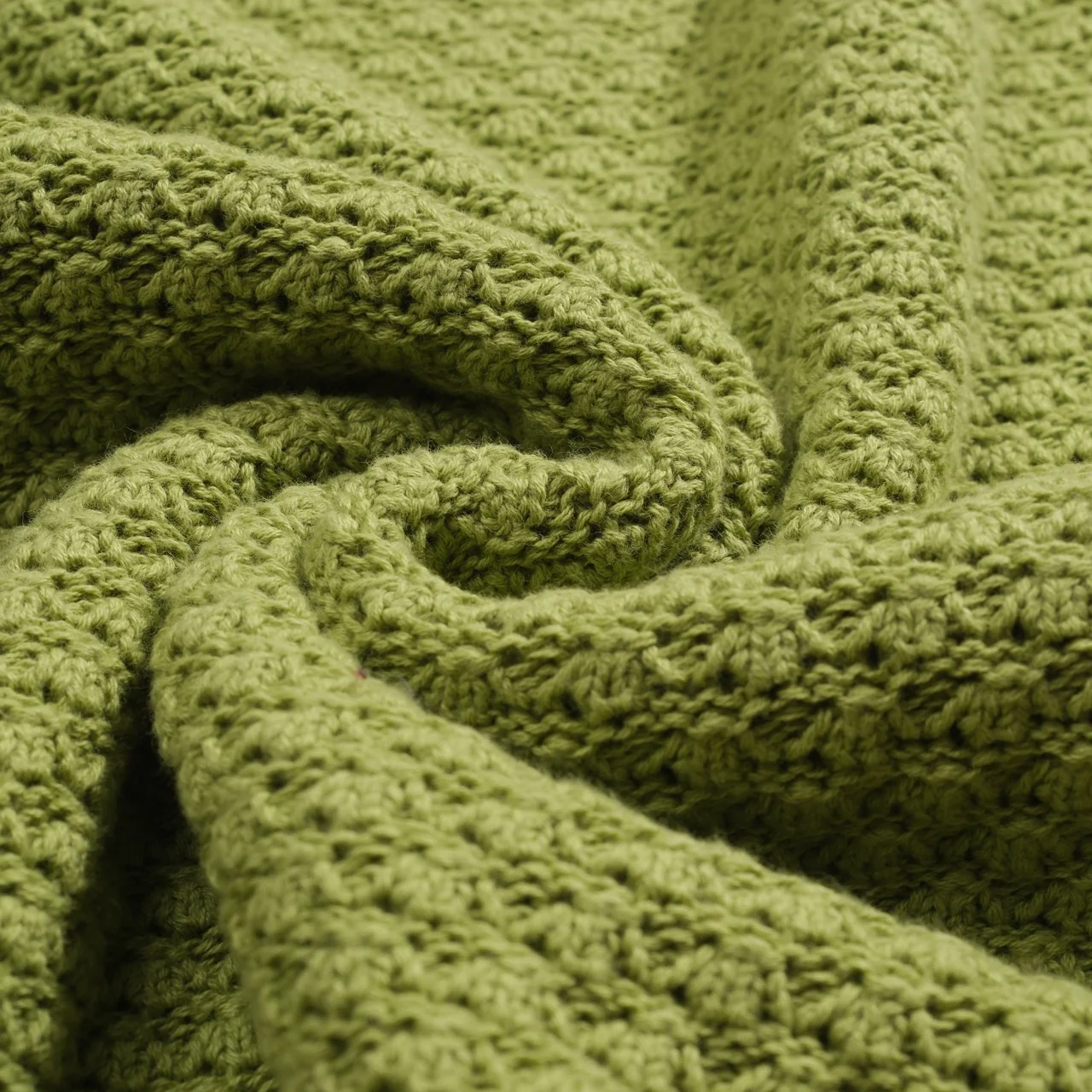Men's green knitted texture striped V-neck polo shirt - Image 8
