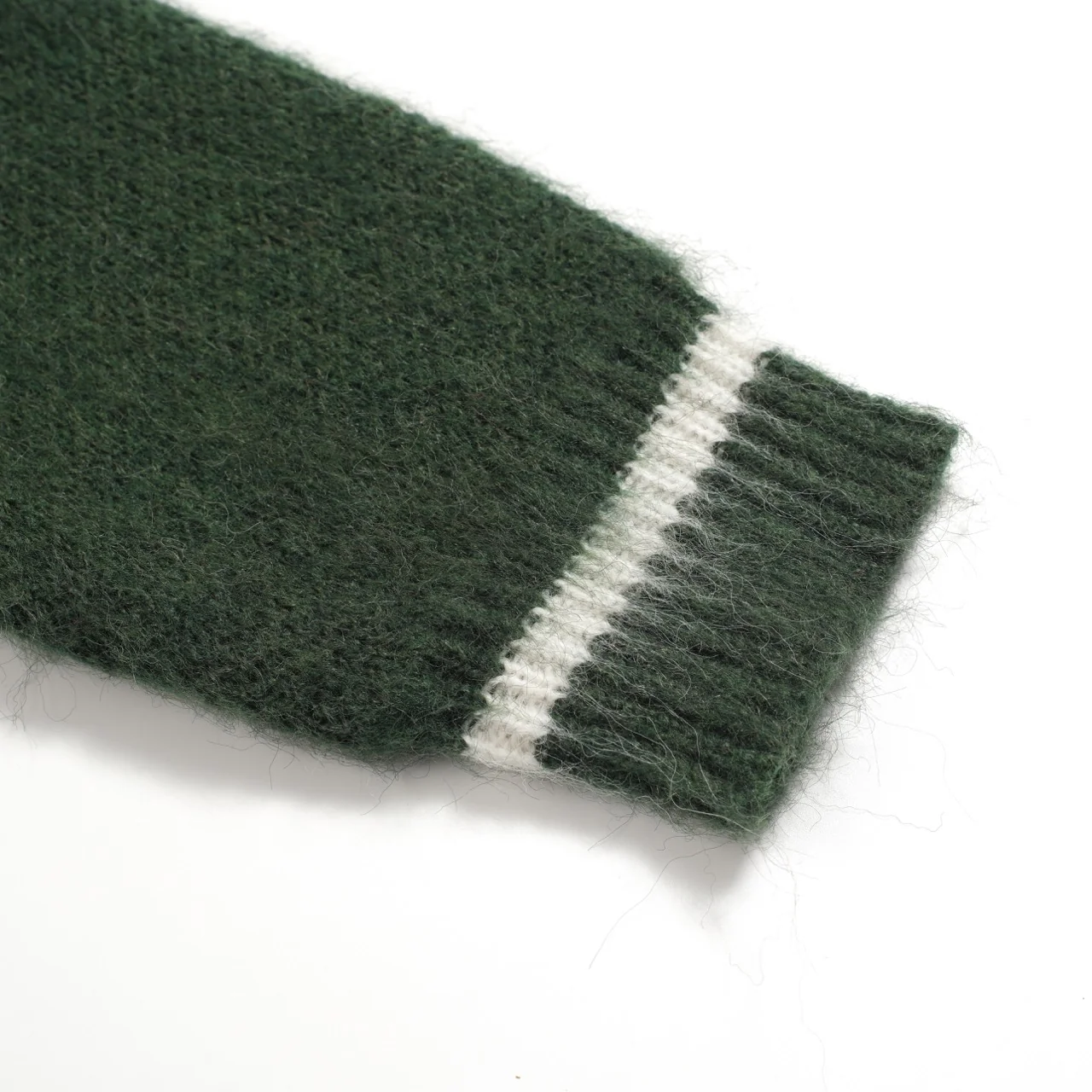 Men's green striped plush knitted sweater - Image 6