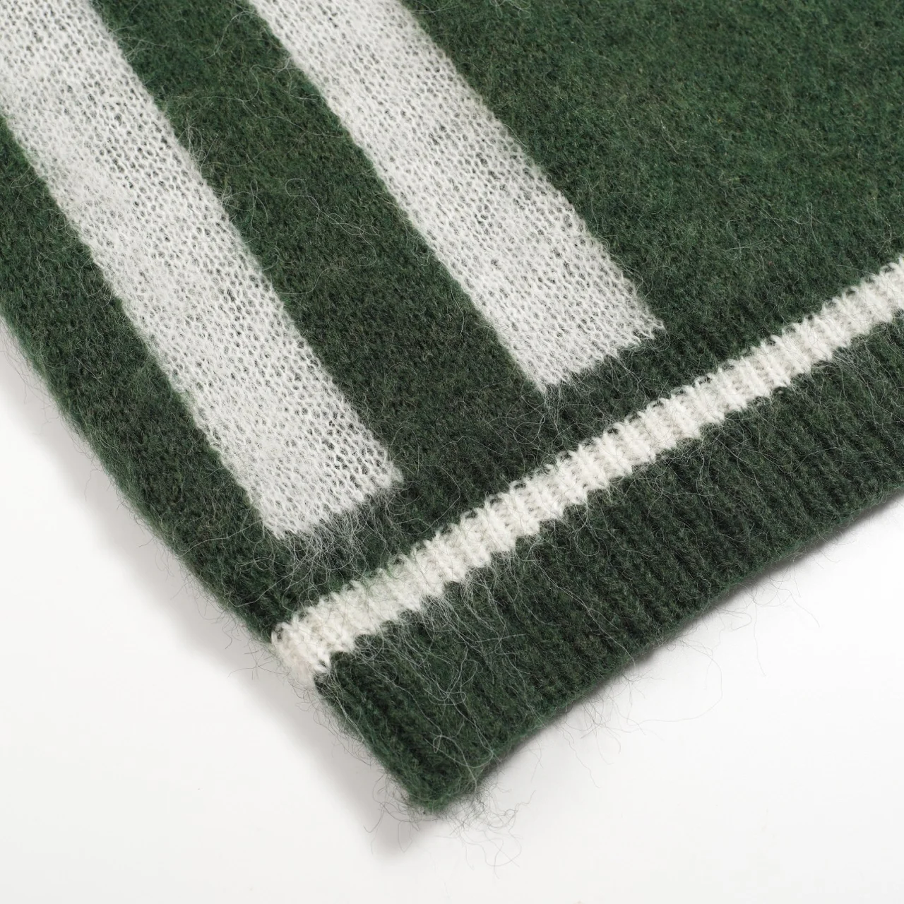 Men's green striped plush knitted sweater - Image 7