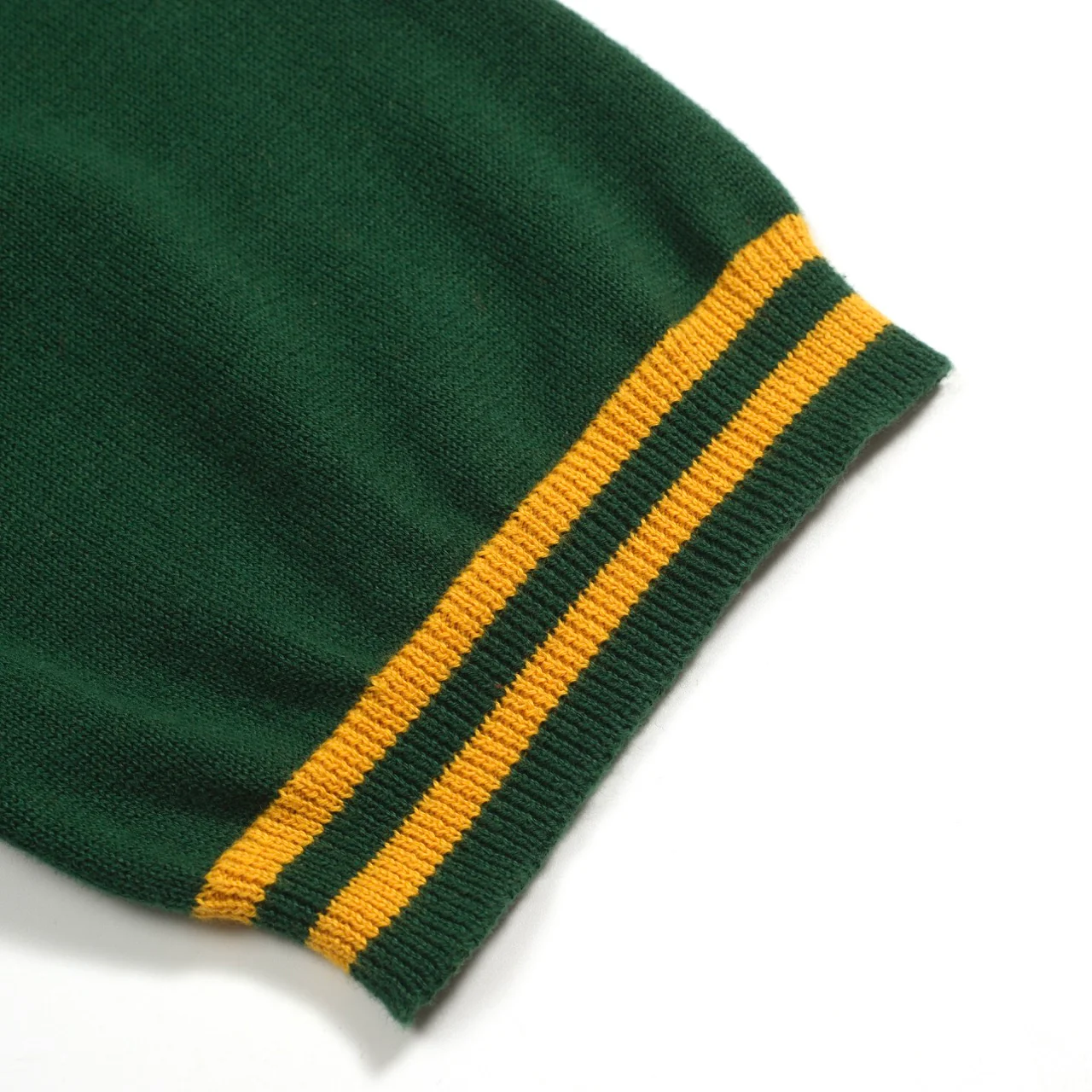 Men's green tiger Jacquard vintage knit polo shirt - Image 5