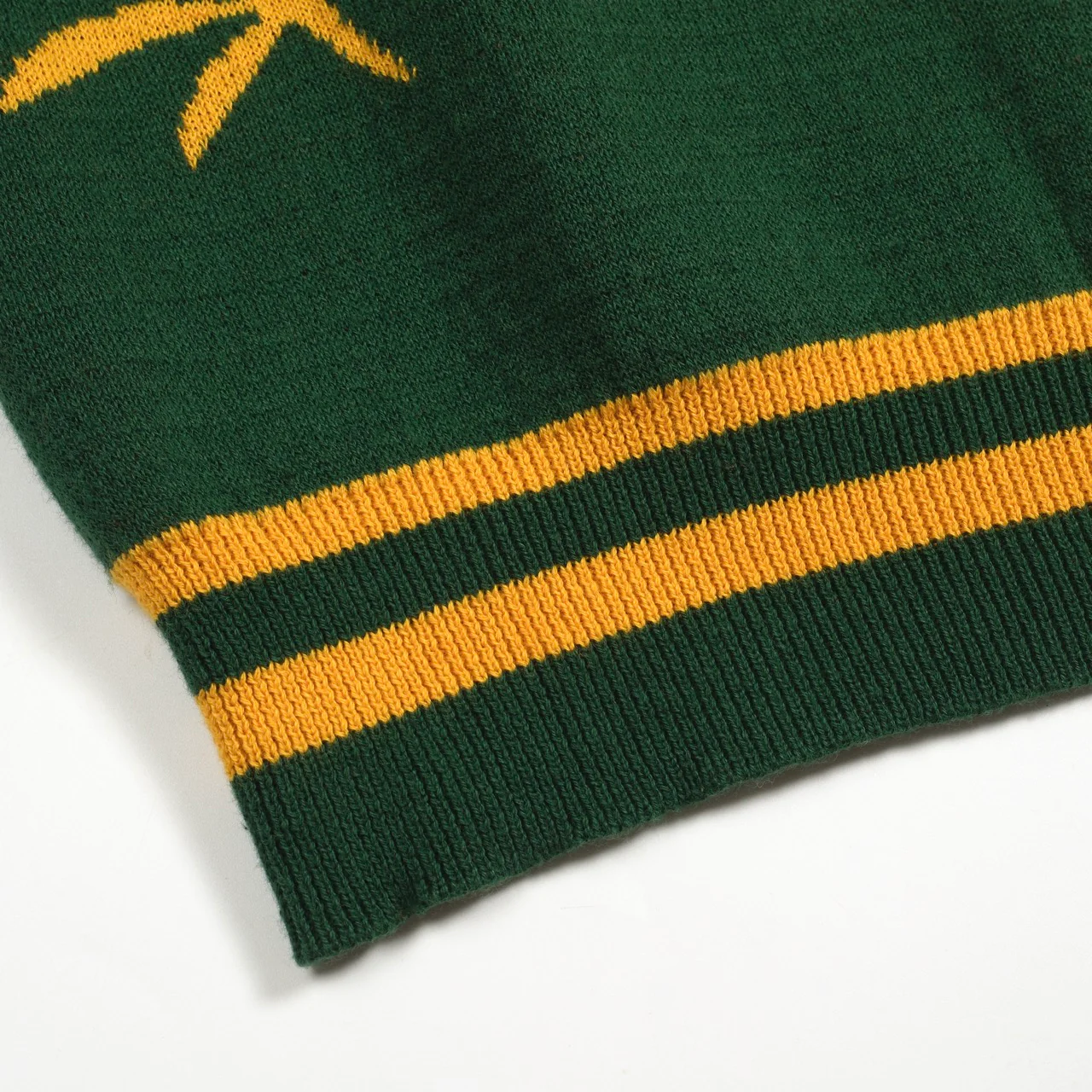 Men's green tiger Jacquard vintage knit polo shirt - Image 7