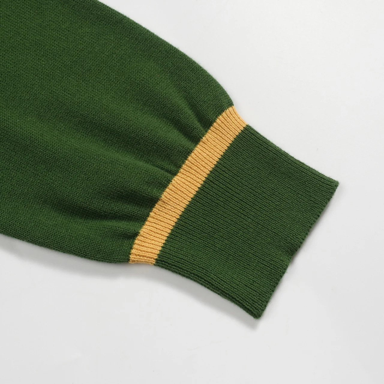 Men's green vintage art jacquard knitted polo shirt - Image 7