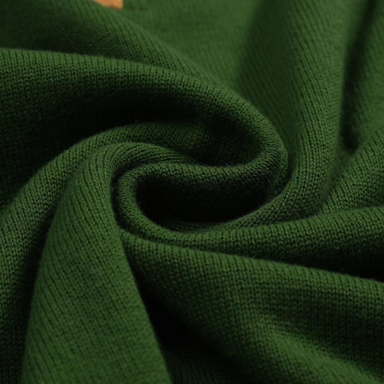 Men's green vintage art jacquard knitted polo shirt - Image 8