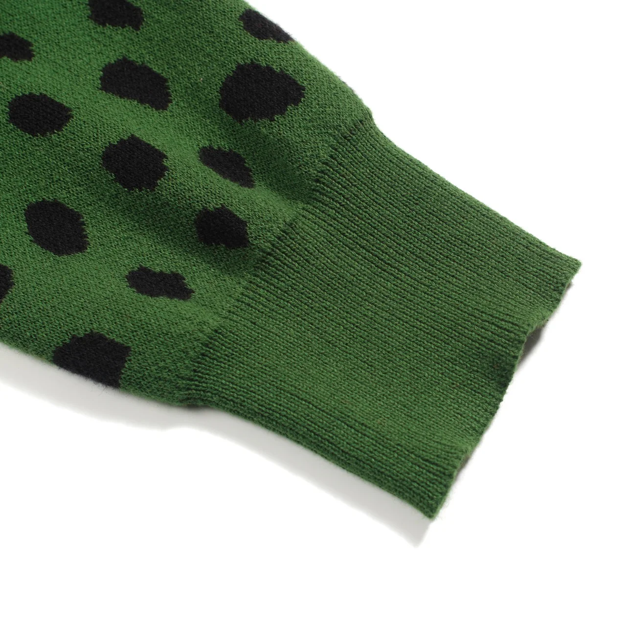 Men's green vintage leopard print jacquard knitwear - Image 5