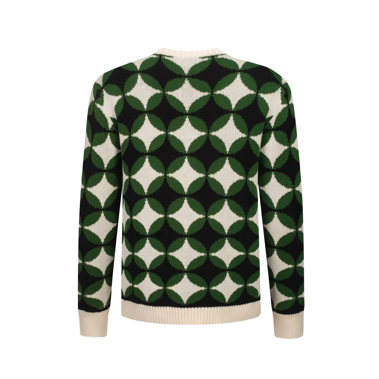 Men's green vintage period pattern jacquard knitwear - Image 3