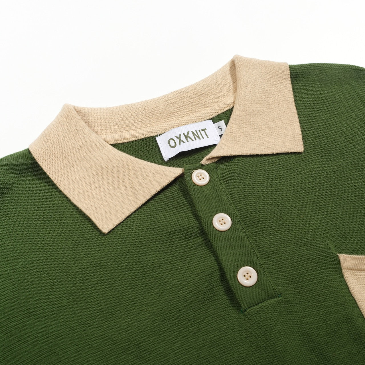 Men's green vintage pocket embroidered rose polo - Image 4
