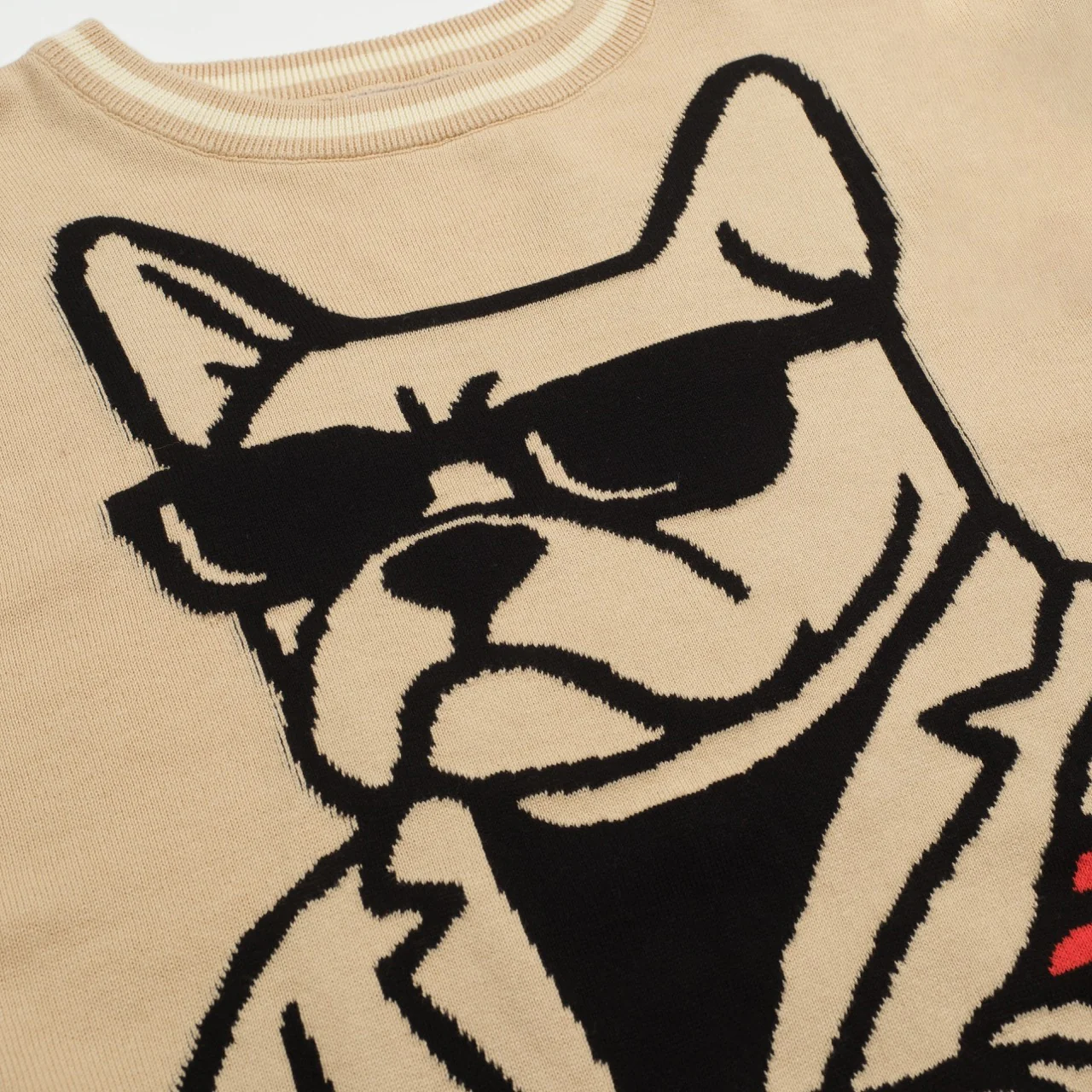 Men's khaki abstract method bulldog knitwear - Image 2