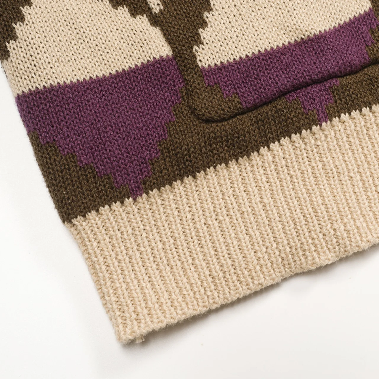 Men's khaki color trendy street jacquard cardigan - Image 6