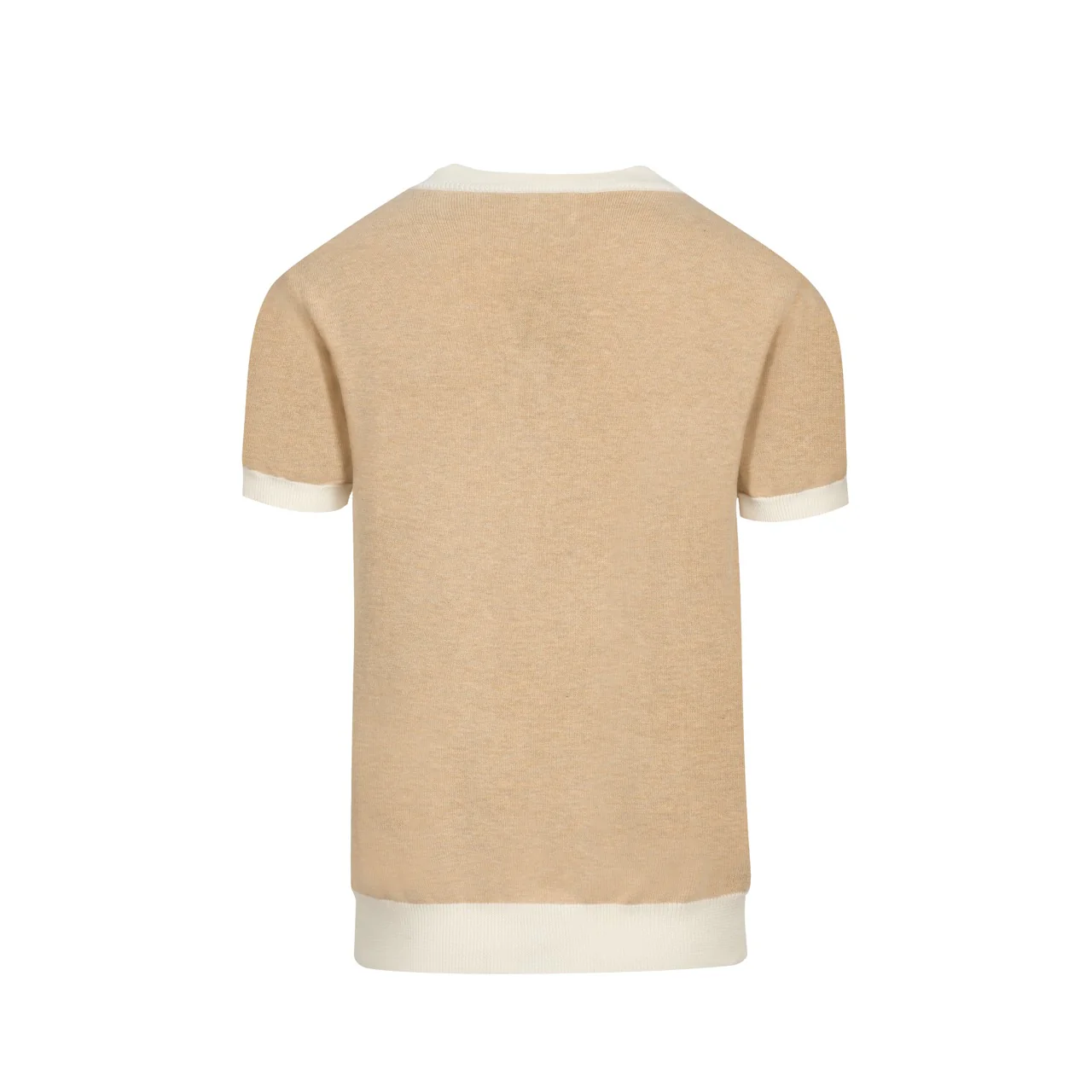 Men's khaki gold thread vintage jacquard 1971 knit T-shirt - Image 3