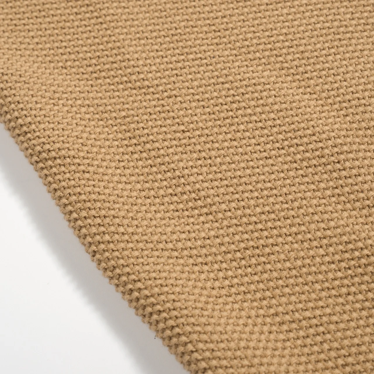 Men's khaki retro texture matching color knitted polo shirt - Image 2