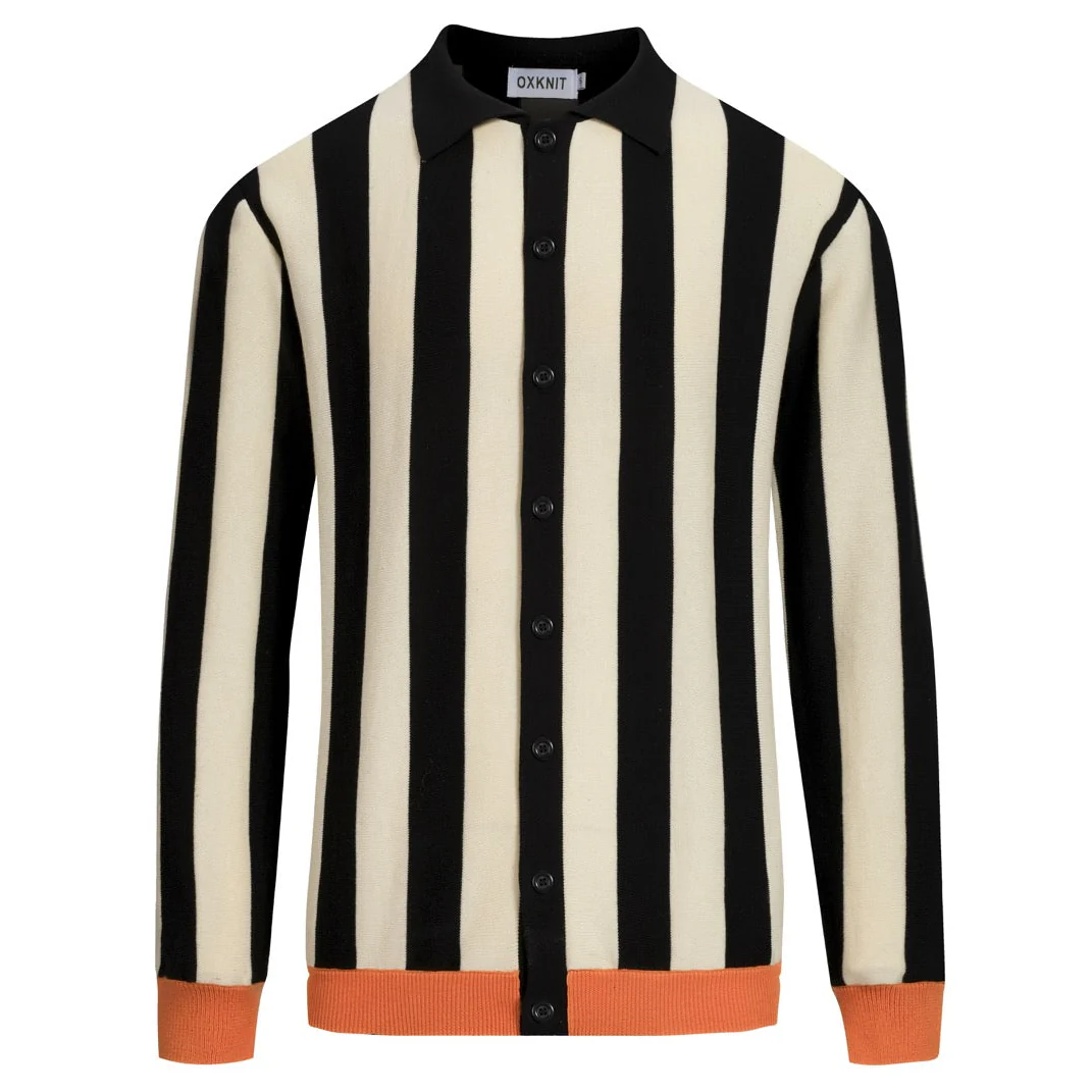 Men's multi-color fashionable artistic street jacquard cardigan
