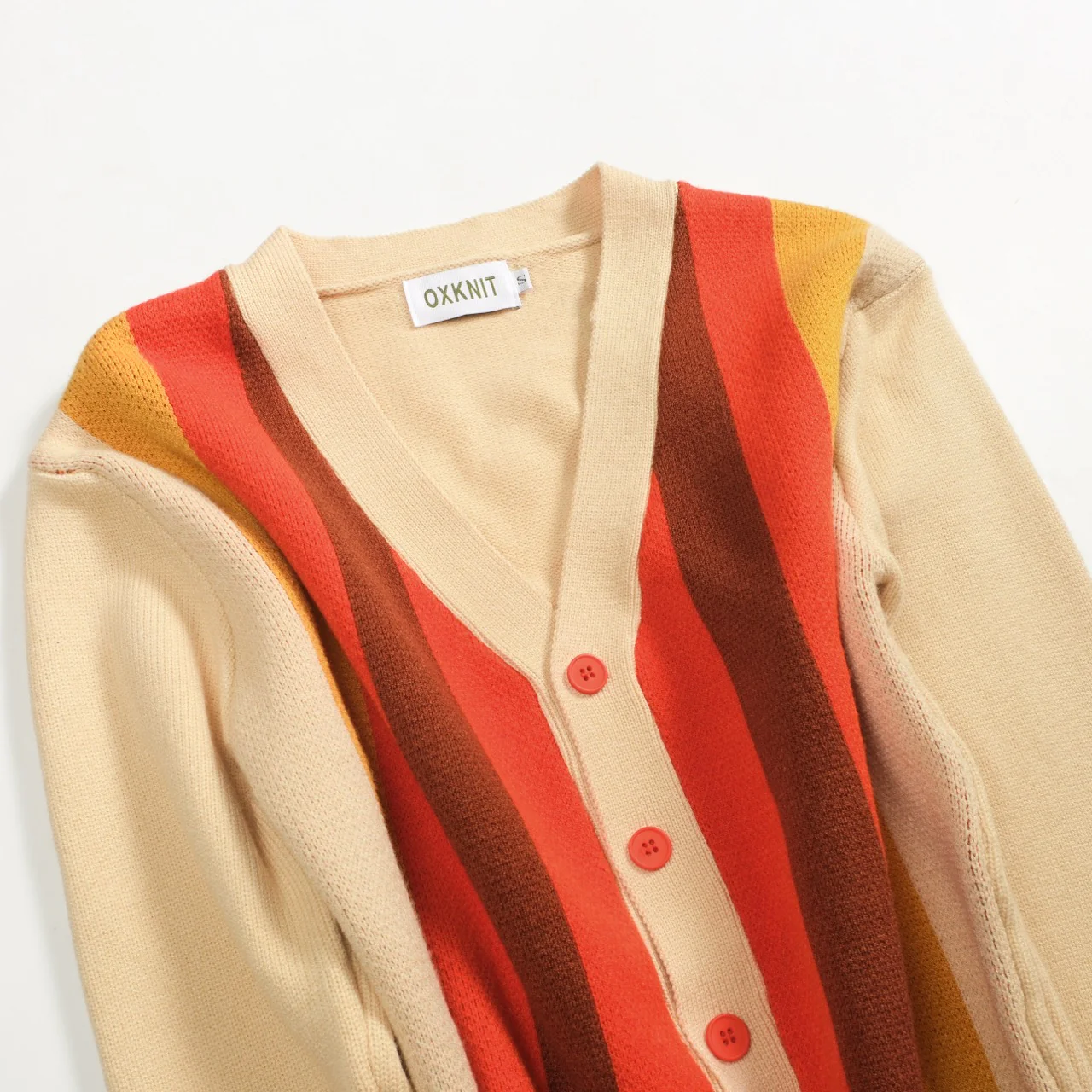 Men's multicolor striped jacquard sweater coat - Image 11