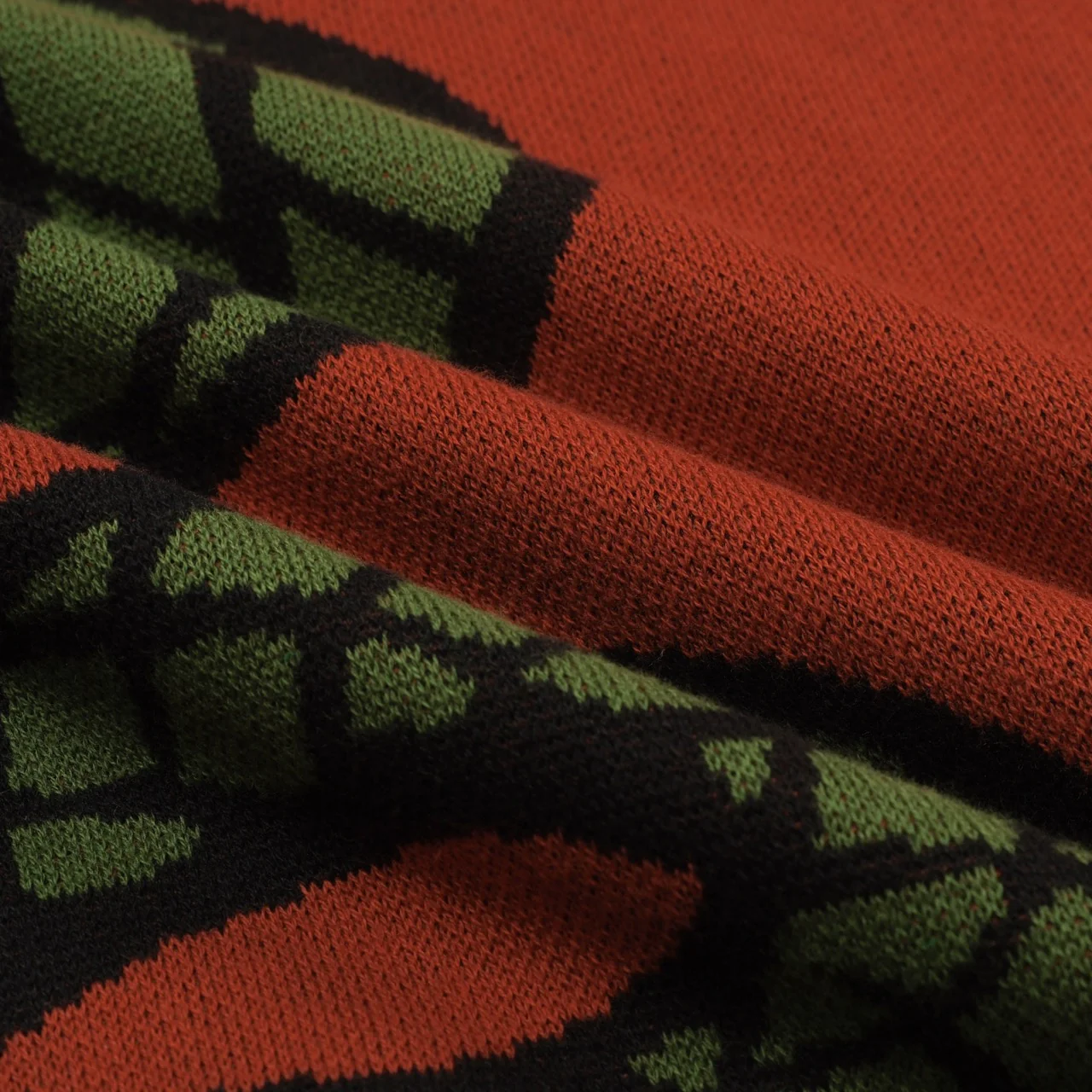 Men's orange snake jacquard V-neck knitwear - Image 7