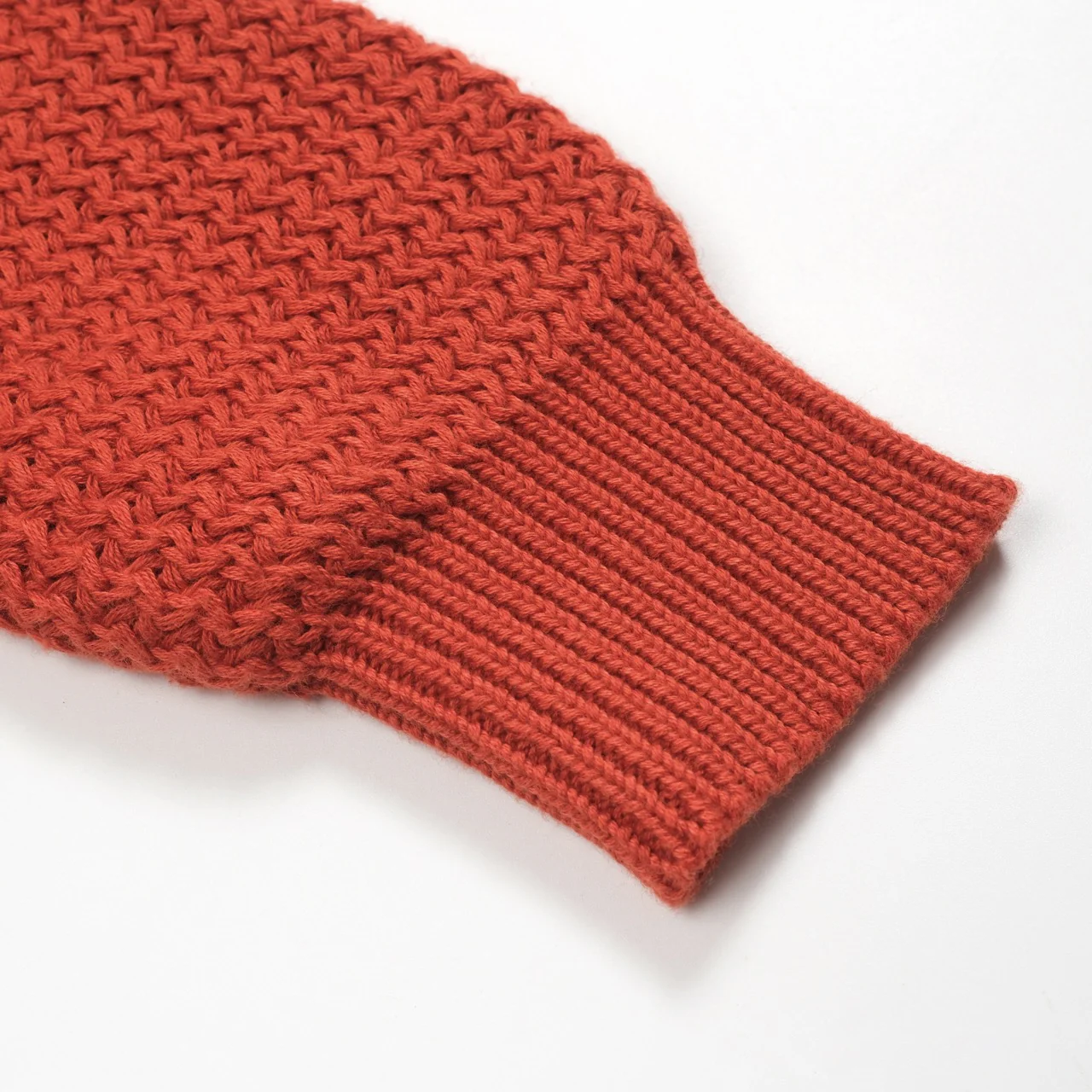 Mens orange brown vintage knit V-neck polo knitwear - Image 8