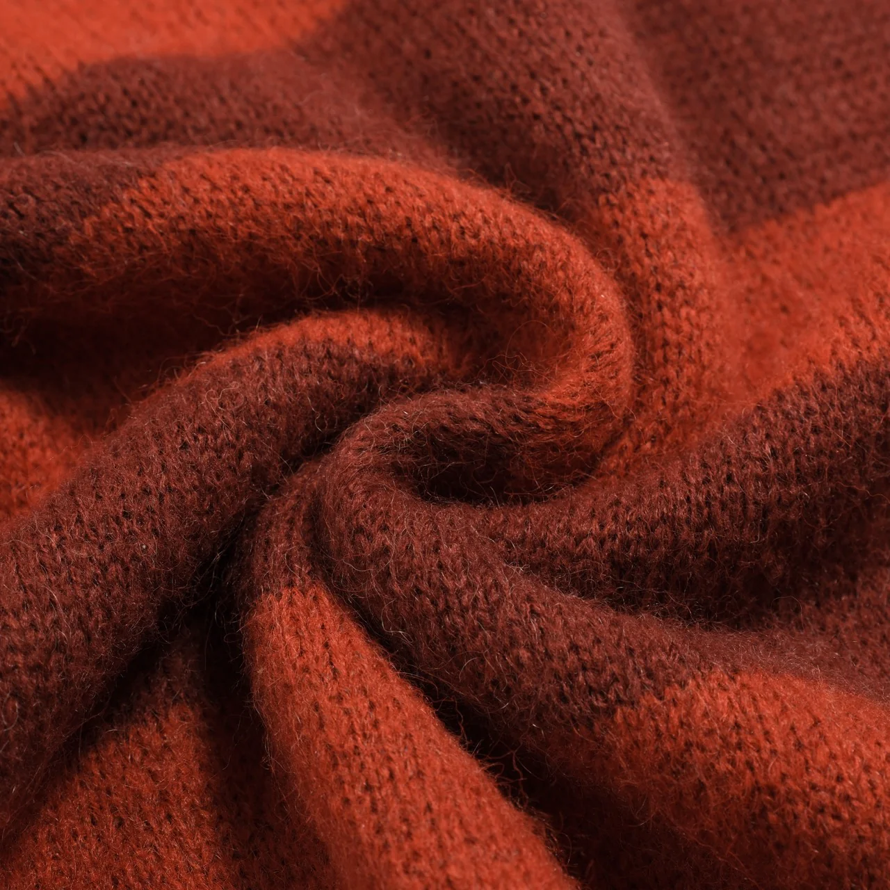 Men's orange striped plush knitted sweater - Image 10