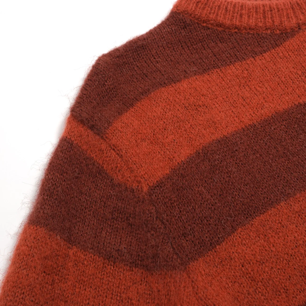 Men's orange striped plush knitted sweater - Image 5