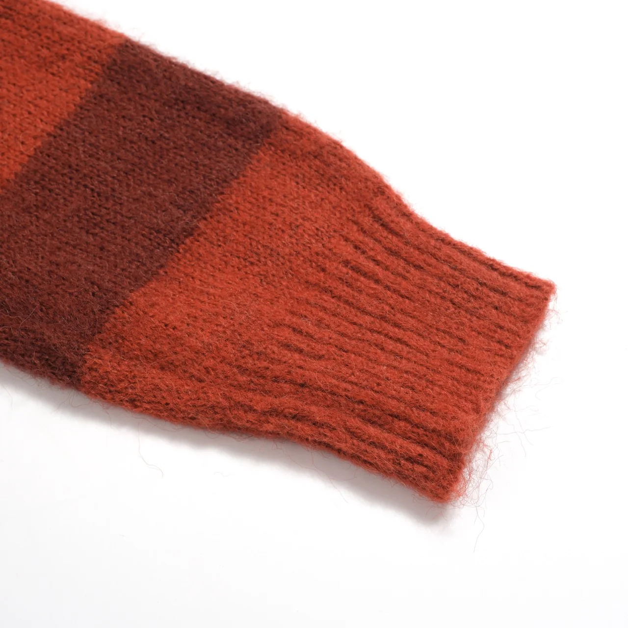 Men's orange striped plush knitted sweater - Image 6