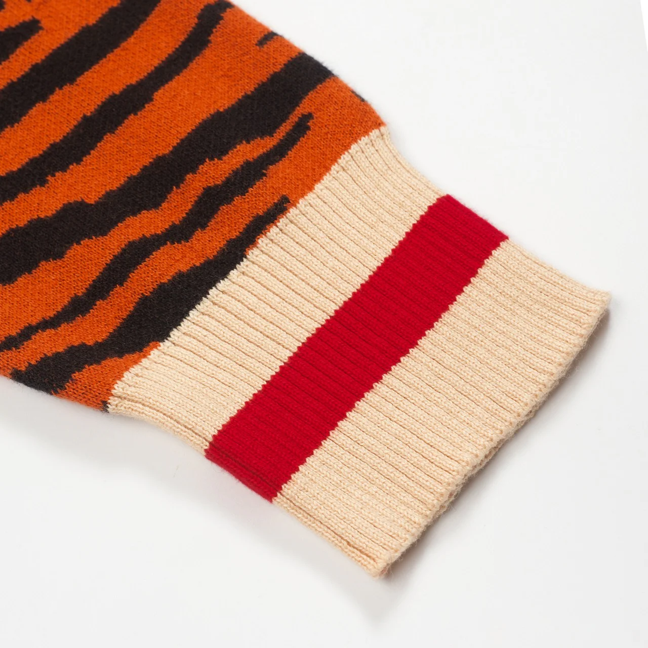 Men's orange striped zipper cardigan - Image 8