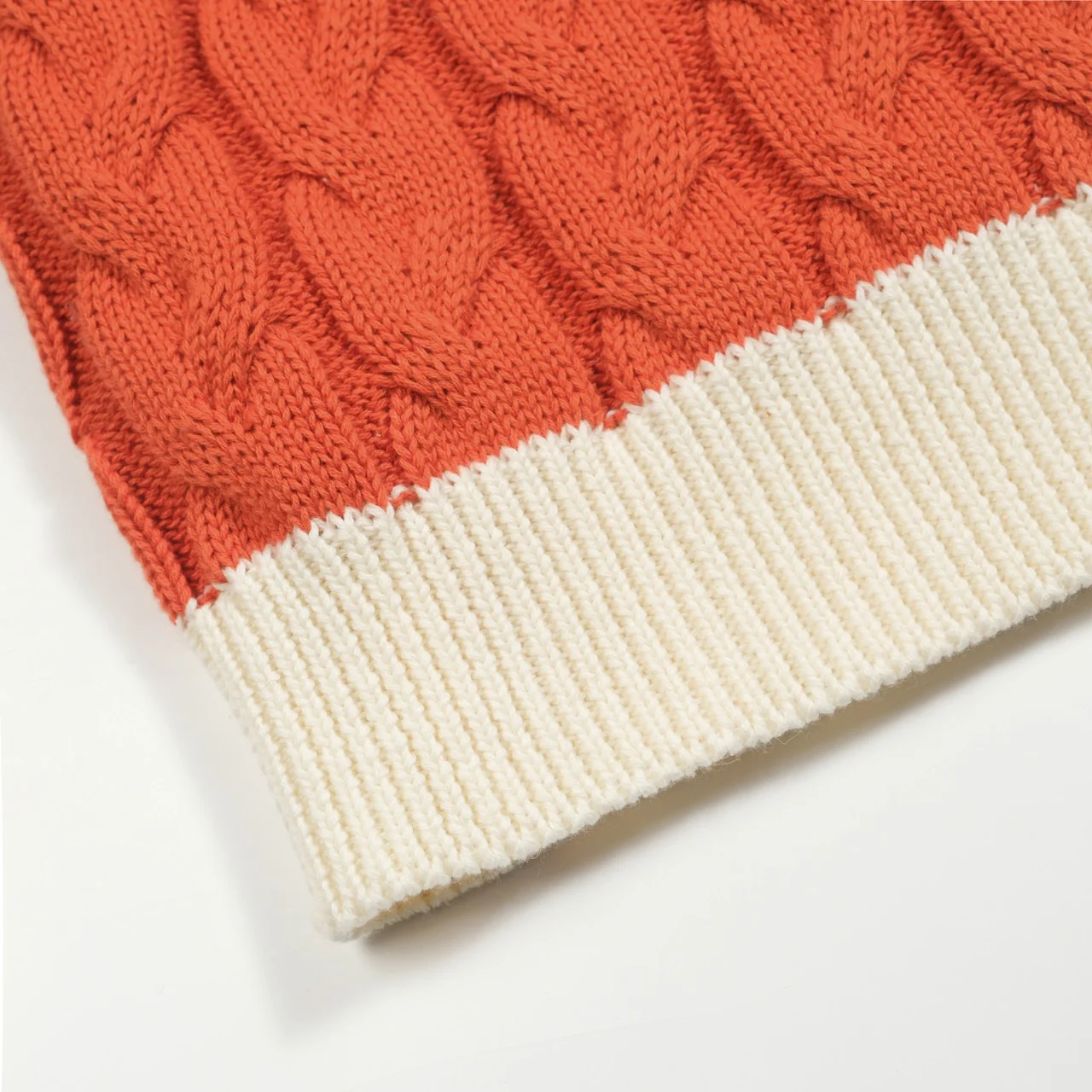 Men's orange twist vintage knitted polo shirt - Image 7
