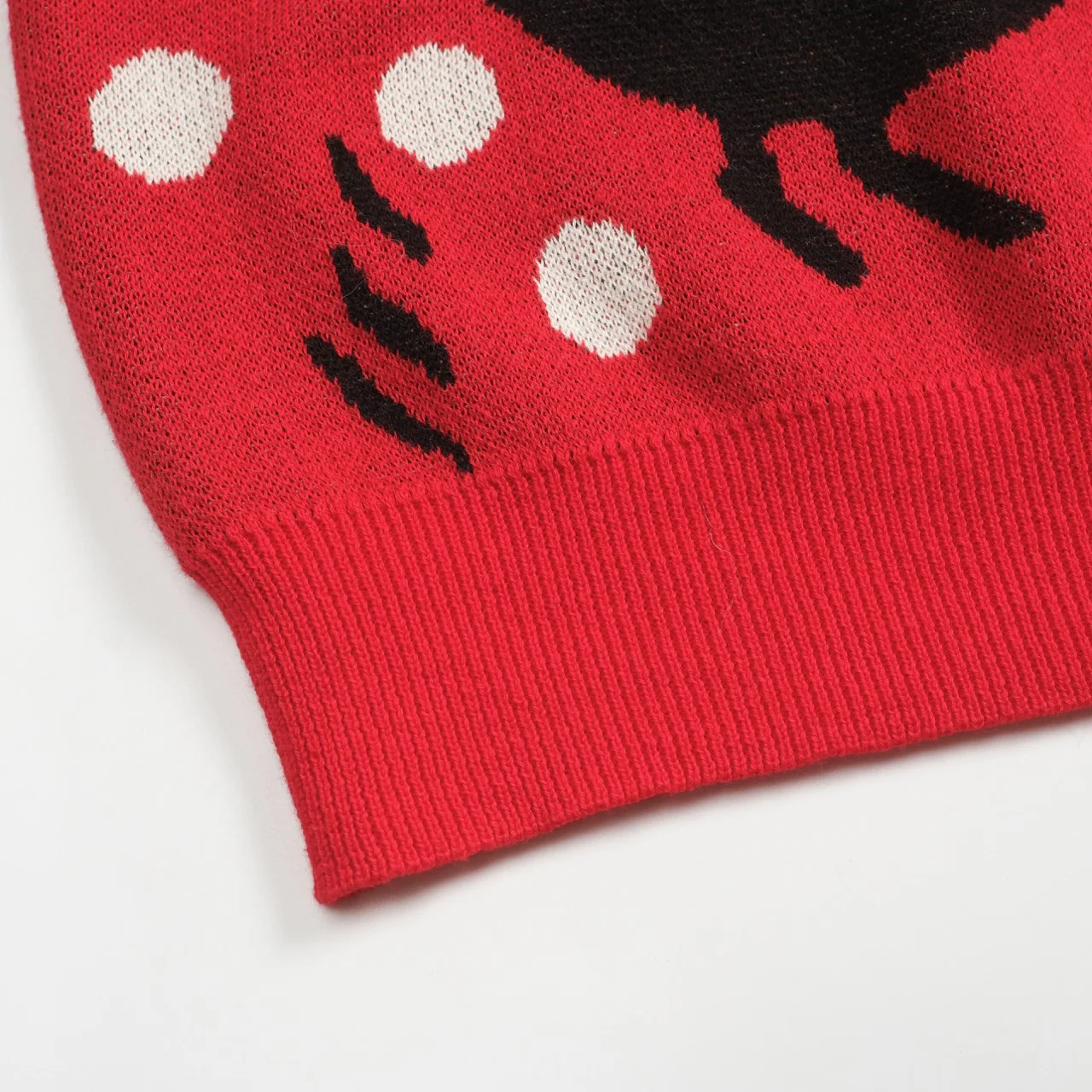 Men's red Bird vintage jacquard cardigan - Image 6