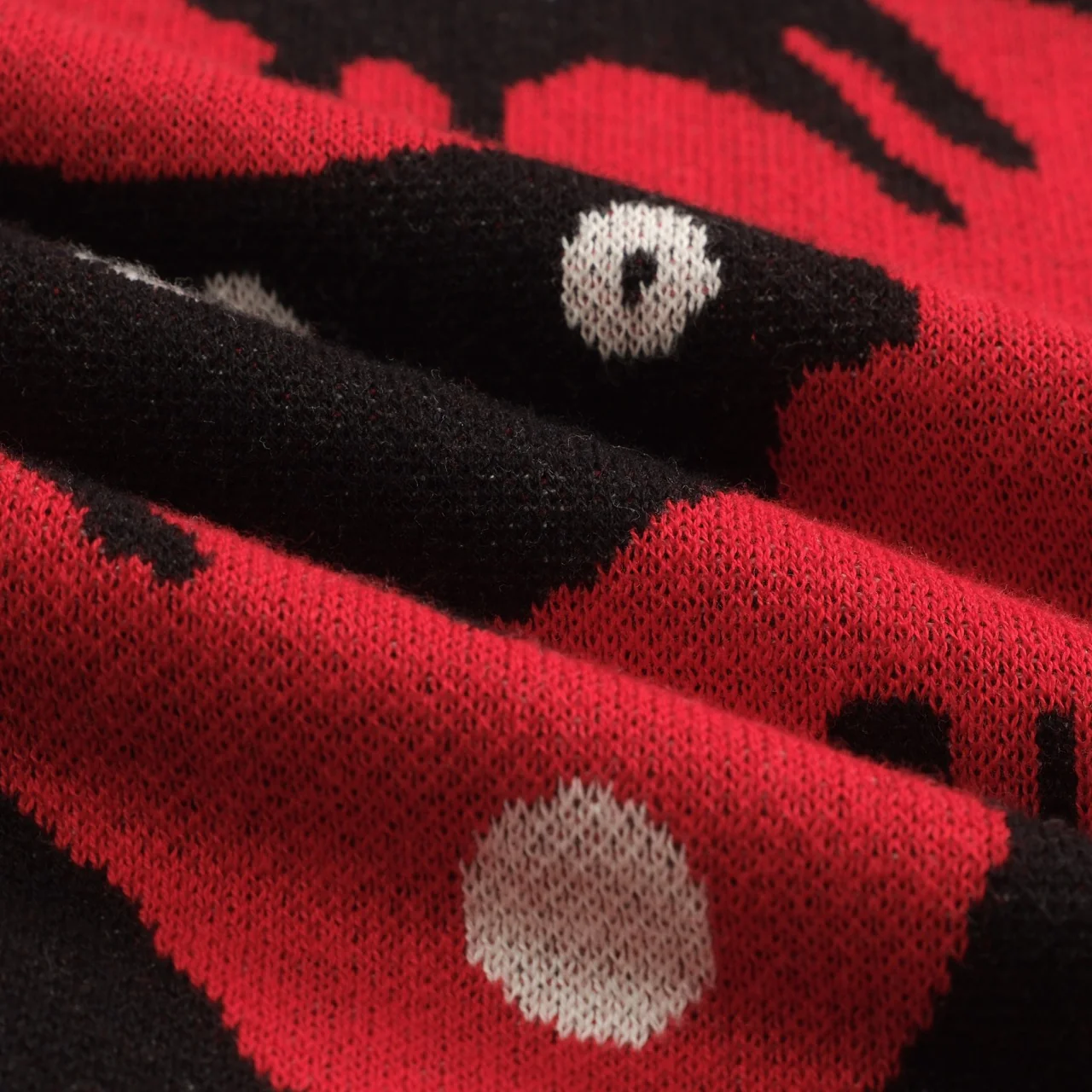 Men's red Bird vintage jacquard cardigan - Image 8