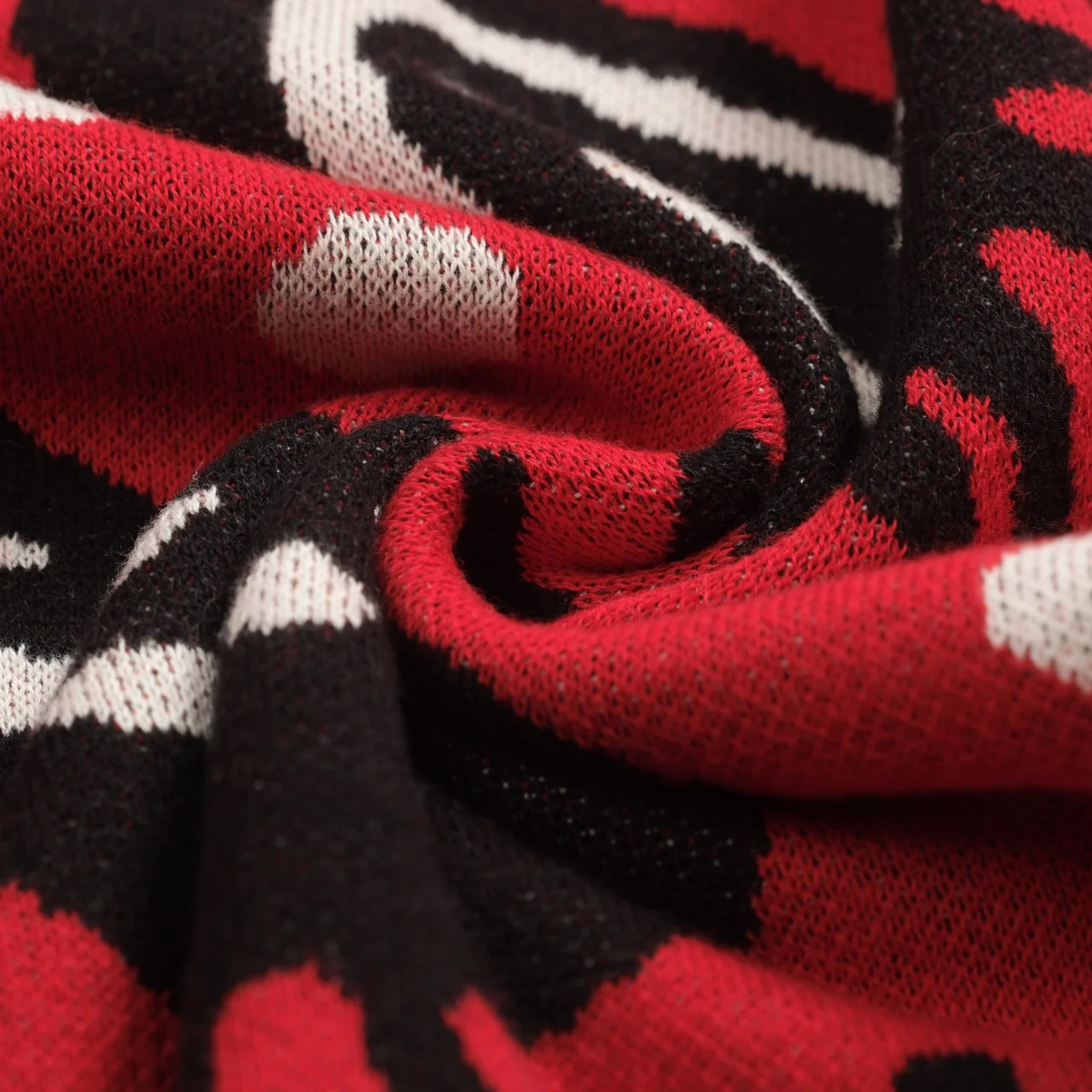 Men's red Bird vintage jacquard cardigan - Image 9