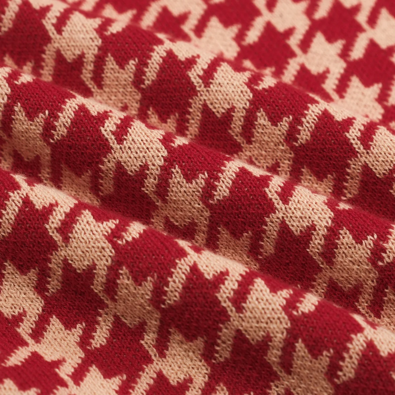 Men's Red Classic Vintage Fashion Jacquard Knitted Cardigan - Image 2