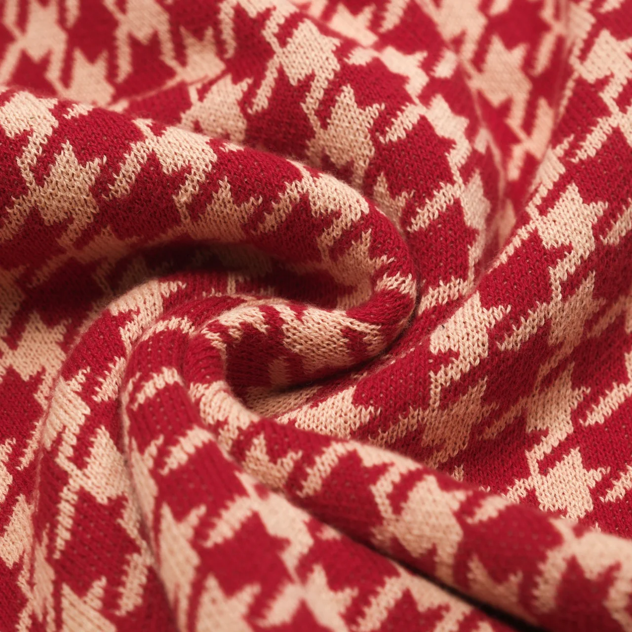 Men's Red Classic Vintage Fashion Jacquard Knitted Cardigan - Image 9