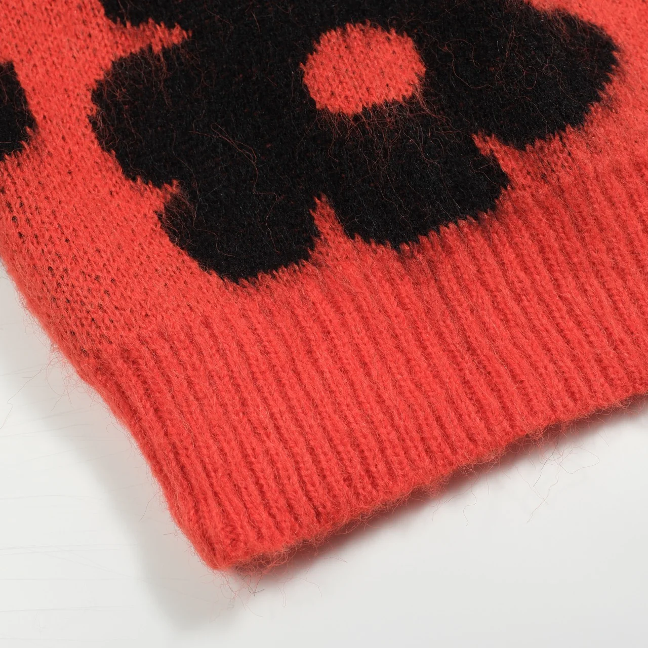 Men's red floral plush knit sweater - Image 6
