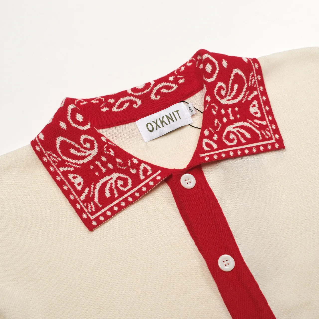Men's red vintage classic pocket knit cardigan - Image 4