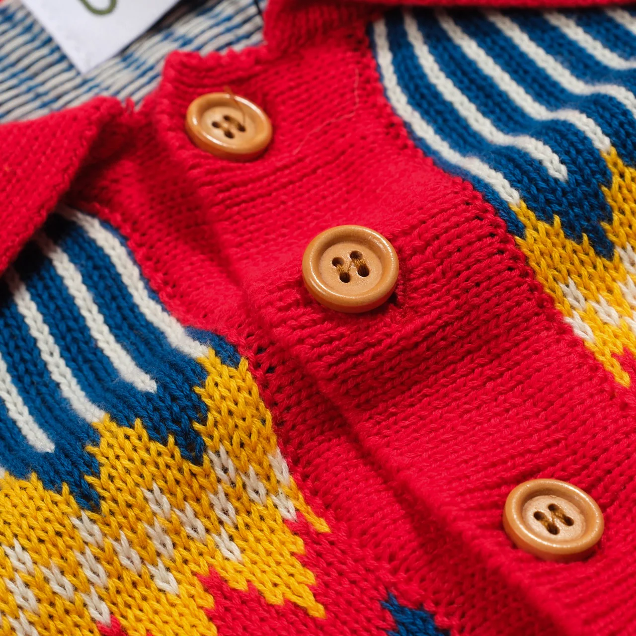 Men's red vintage knitted polo shirt - Image 5