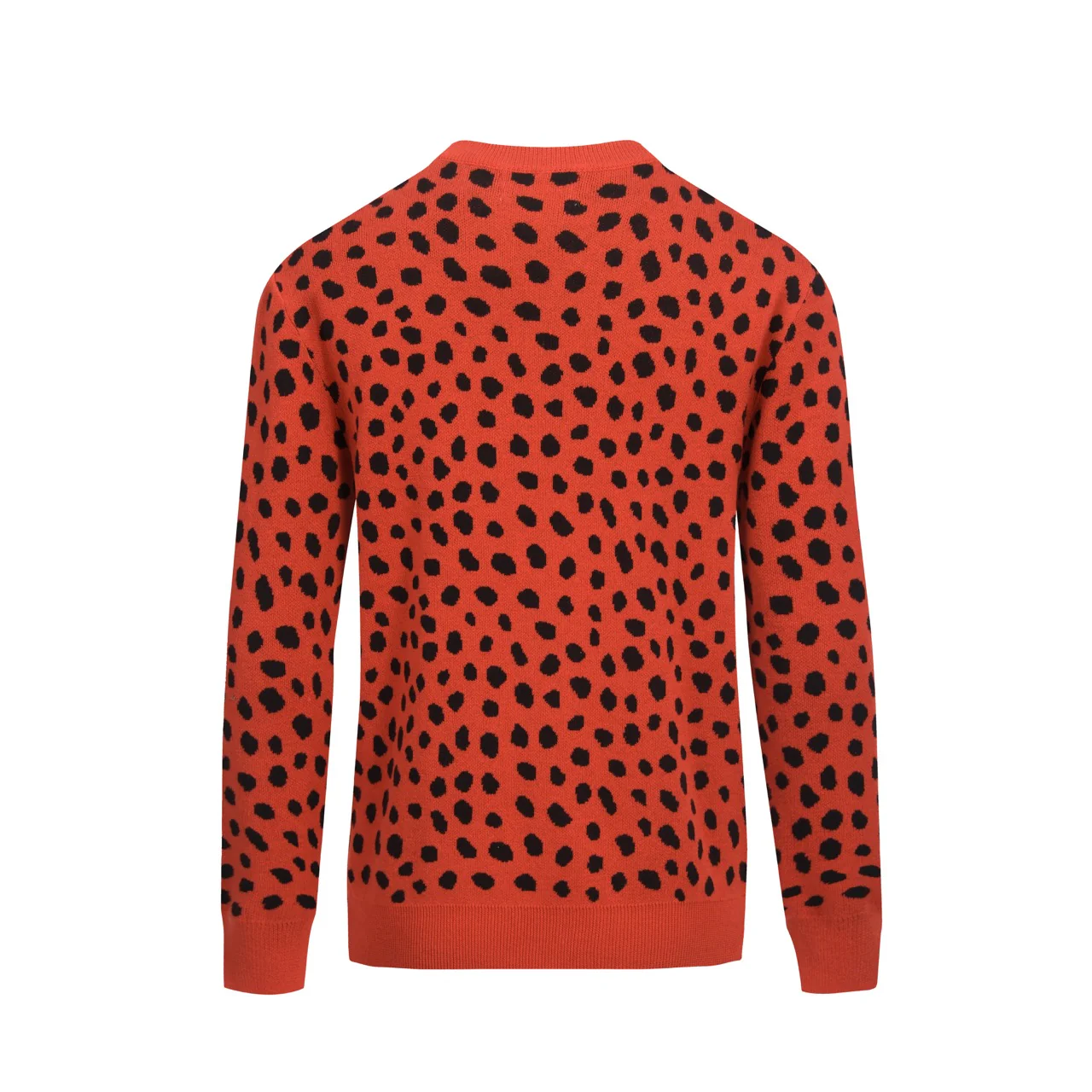 Men's red vintage leopard print jacquard knitwear - Image 3