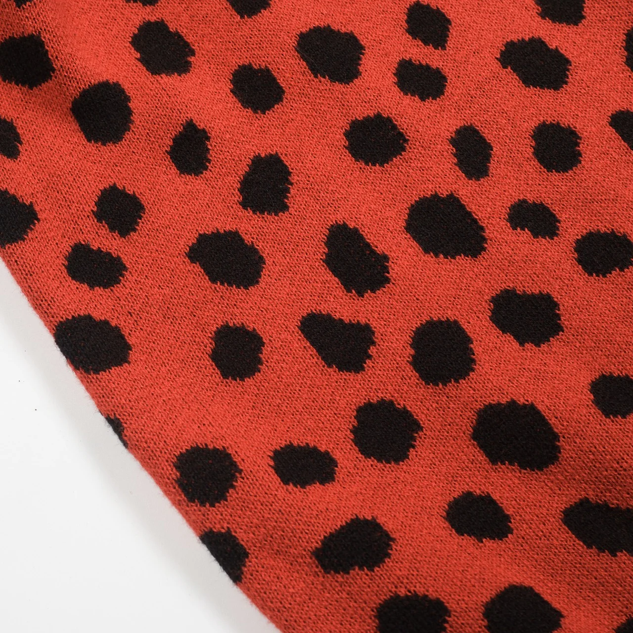 Men's red vintage leopard print jacquard knitwear - Image 5
